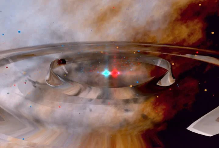 Collision of black holes generating gravitational waves
